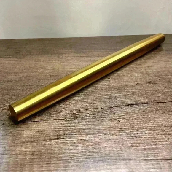 Tapered Stainless Steel, Gold Tone Rolling Pin - Picture 2 of 2